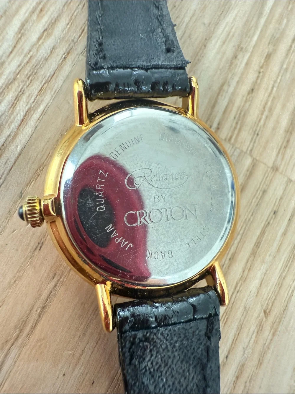 Reliance by croton diamond ladies black and gold tone watch NEW BATTERY